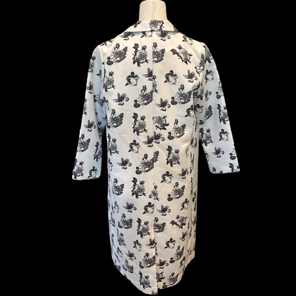 ASOS Glamorous Floral Duster Coat Black/White S - Picture 4 of 7